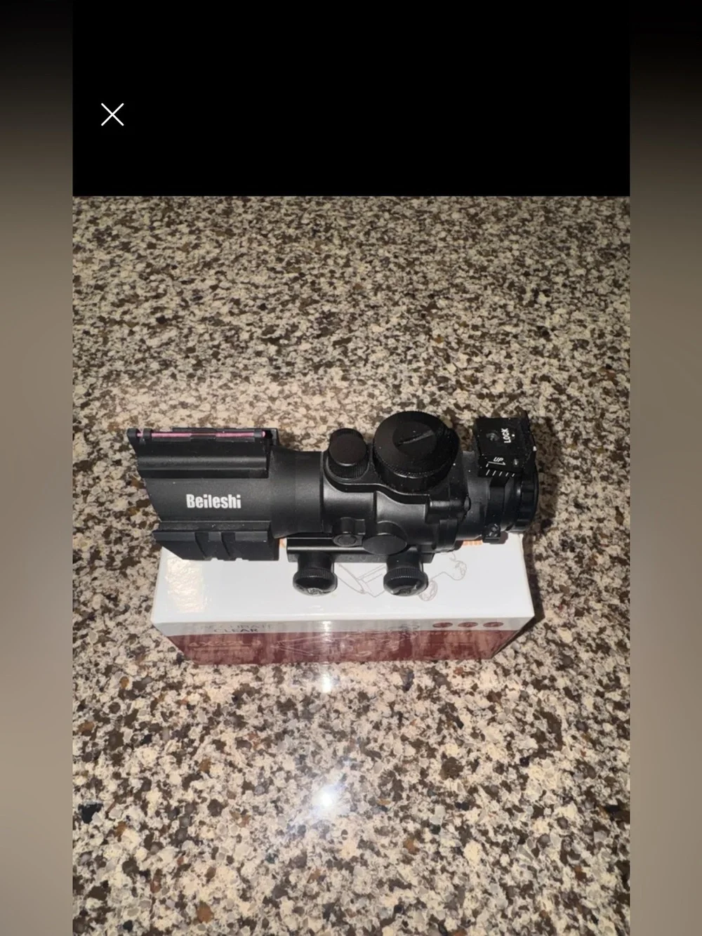 Black Tactical Riflescope with Red Dot Sight
